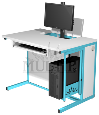 PC-Tisch LEXA mit einem ausziehbaren Monitor