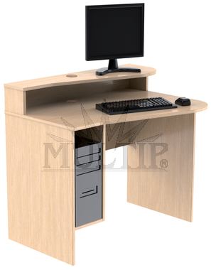 PC Tisch aus Holz mit dem Aufbau